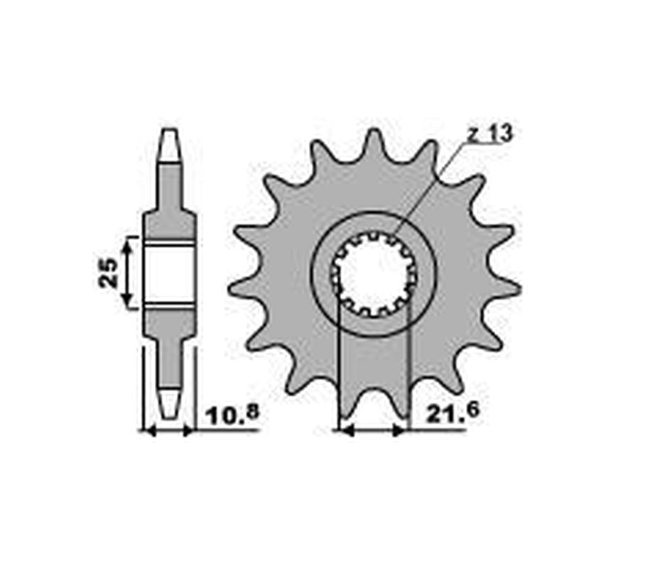 FRONT SPROCKET 2086 17 YZF-R6 06-20 (-1), TRX 850 96-00, TDM 850 96-98 (JTF1586.17), YAMAHA