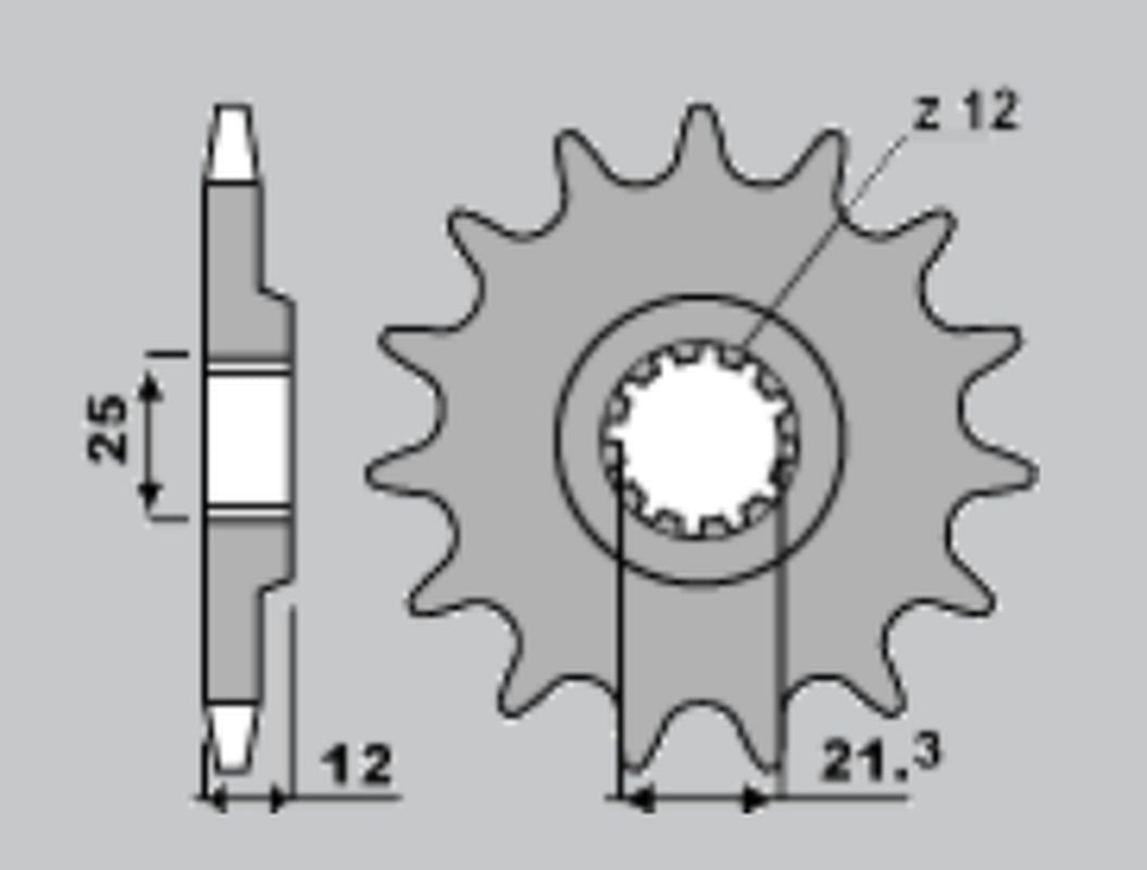 FRONT SPROCKET 2092 13 450/530/570 02-, VOR