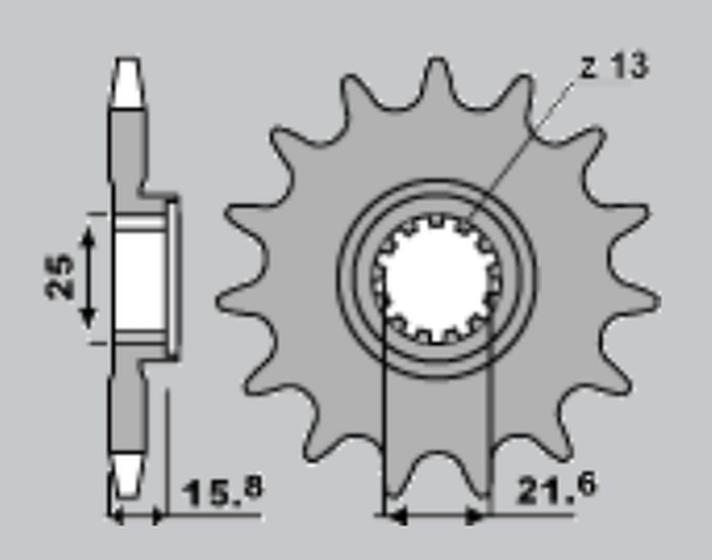 FRONT SPROCKET 2093 15 ZX-6R 98-05 (CHAIN 520), KAWASAKI