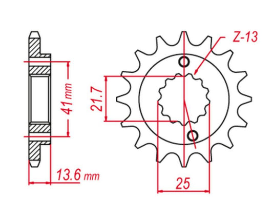 FRONT SPROCKET 2099 15 ZX-6RR 03-05, ZX-6R 98-05, XR 650 R 00-07 (+1) (JTF1307.15) (CHAIN 520), KAWASAKI/HONDA