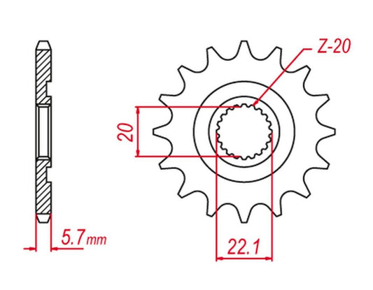 FRONT SPROCKET 2103 11 WR 250F 01-25 (-2), YZ250F 01-25 (-2), YZ 125 (-2), GAS GAS EC 250/300/450F 11-15 (E250-13) (JTF1590.11), YAMAHA/GAS GAS