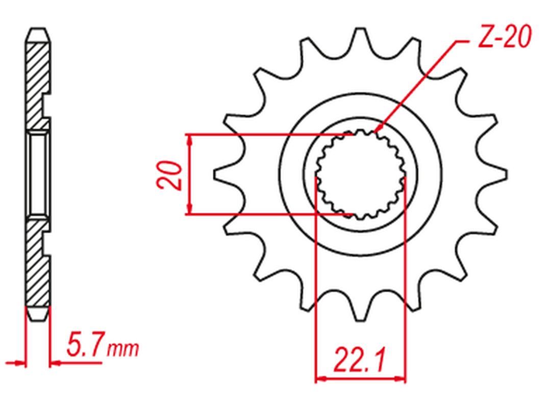 FRONT SPROCKET 2103 12 WR 250F 01-25 (-1), YZ250F 01-25 (-1), YZ 125 (-1), GAS GAS EC 250/300/450F 11-15 (E250-13) (JTF1590.12), YAMAHA/GAS GAS