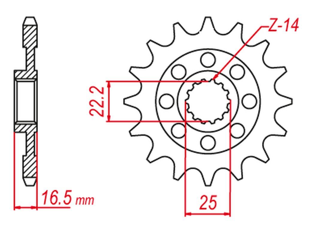 FRONT SPROCKET 2114 15 749/848/998/999/1000/1098/1099/1100/1098/1200 (JTF741.15), DUCATI
