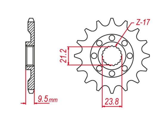 FRONT SPROCKET 2133 14 RMX 450 10-19, RMZ 450 05-12 (JTF1441.14), SUZUKI