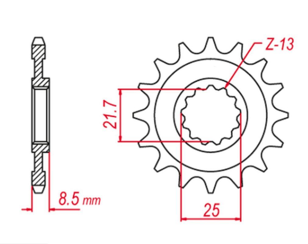 FRONT SPROCKET 2137 16 (-1) ZX-10RR 17-19, ZX-10R 04-20 (-1), Z1000 03-06, ZX-R 02-03, KLV 1000 04-06 (-1) (JTF1537.16), KAWASAKI/SUZUKI