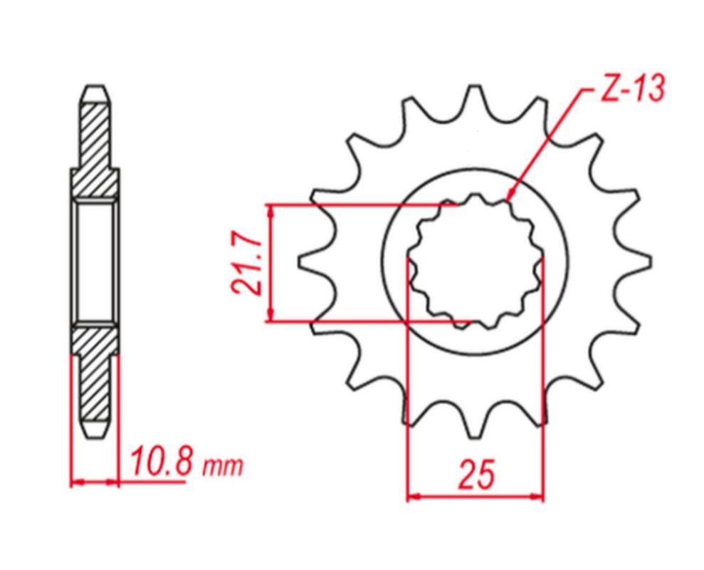 FRONT SPROCKET 2142 14 (-2) (JTF1586.14), YZF R6 06-20, YAMAHA