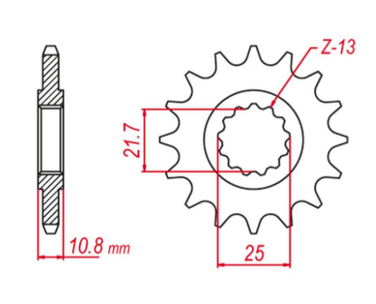 FRONT SPROCKET 2142 14 (-2) (JTF1586.14), YZF R6 06-20, YAMAHA