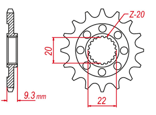 FRONT SPROCKET 2146 14 (+1) (JTF1446.14), KXF 250 06-20, KAWASAKI