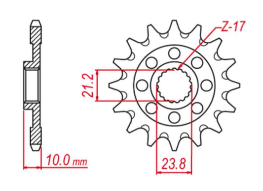 FRONT SPROCKET 2160 13 SELF CLEANING (JTF1443.13SC)* (CHAIN 520), RMZ 450 13-20, SUZUKI