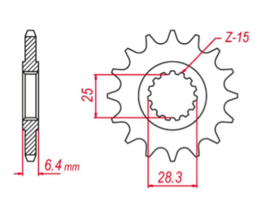 FRONT SPROCKET 2168 16 (+2) YFZ450R 09-16, YFM 700 RAPTOR 06-19, YFZ 450 09-19 (JTF1592.16), YAMAHA