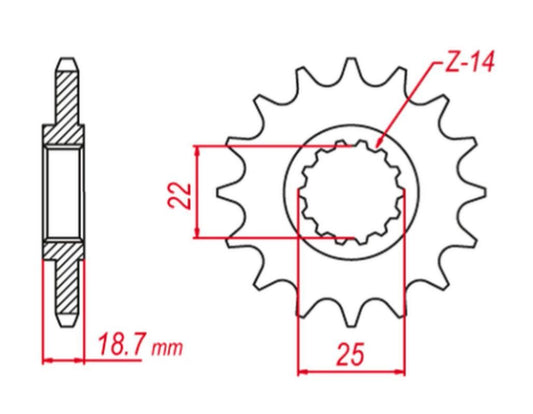 FRONT SPROCKET 2254 15 1200 MULTISTRADA 10-20 (JTF743.15), DUCATI