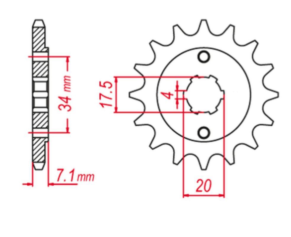 FRONT SPROCKET 266 13 CBX 250, XL 250, CR 125 79-85 (JTF266.13), HONDA