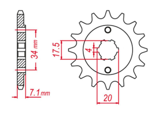FRONT SPROCKET 266 13 CBX 250, XL 250, CR 125 79-85 (JTF266.13), HONDA