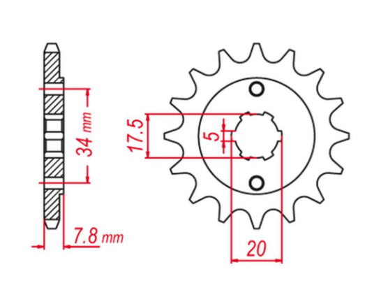 FRONT SPROCKET 279 13 CRF 230 03-19, CRF 150 03-18, XR 250R 90-96 (JTF327.13), HONDA