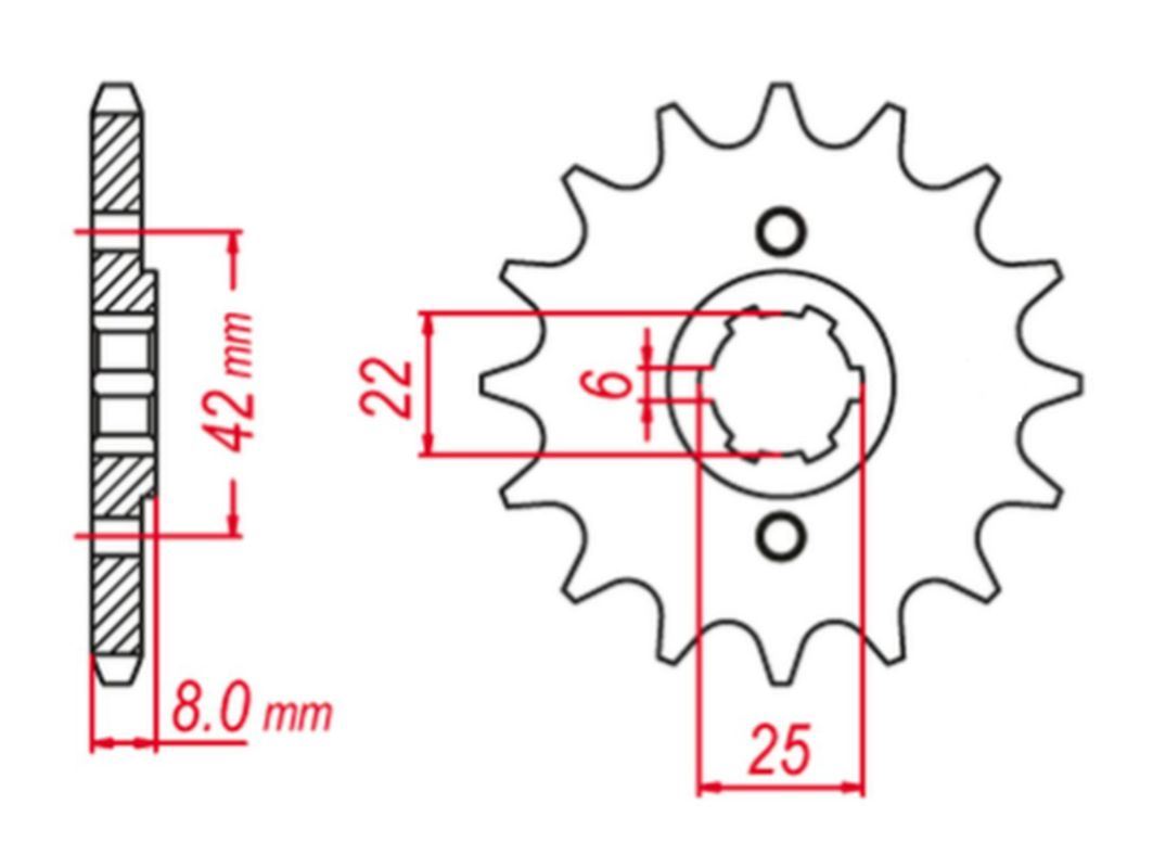 FRONT SPROCKET 281 14 XR600R (XL600R/RM-1), XL250R (JTF281.14), HONDA