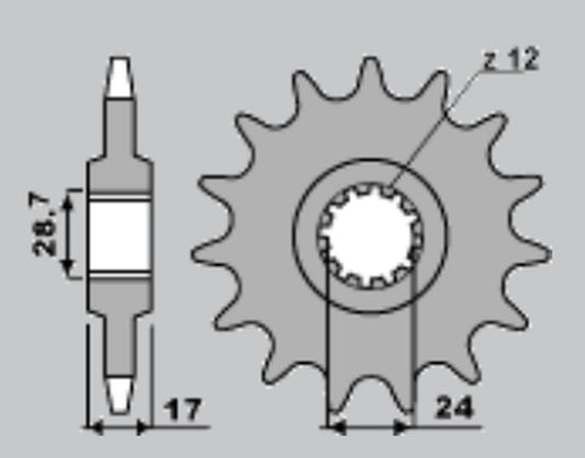 FRONT SPROCKET 295 15 CBR 600F 87-96 (JTF295.15), HONDA