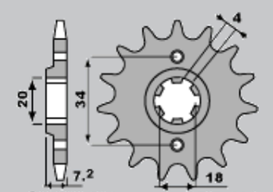 FRONT SPROCKET 329 13 NSR125 89-91, MTX125R 83-94, CA125 REBEL 95-01, HONDA