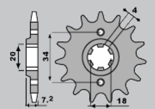 FRONT SPROCKET 329 13 NSR125 89-91, MTX125R 83-94, CA125 REBEL 95-01, HONDA