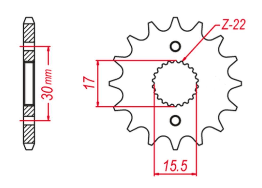 FRONT SPROCKET 332 13 (-2) (JTF1256.13), CR 80/85 87-07, HONDA