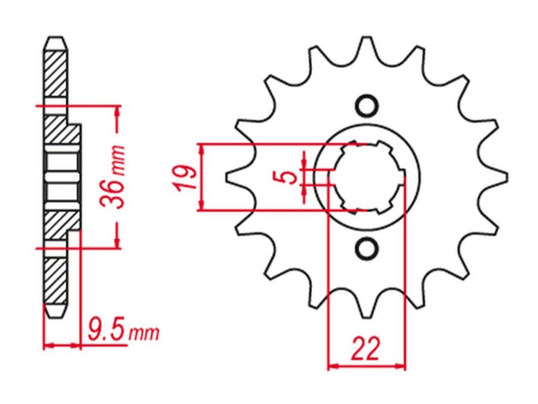 FRONT SPROCKET 337 14 CR500 84-85, CR 250 82-85 (JTF337.14), HONDA
