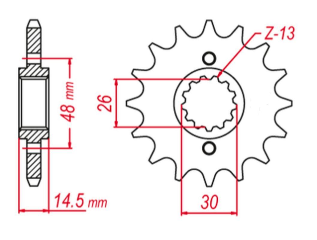 FRONT SPROCKET 339 15 CB750 92-00, VFR800 02-13 (-1) (JTF339.15), HONDA