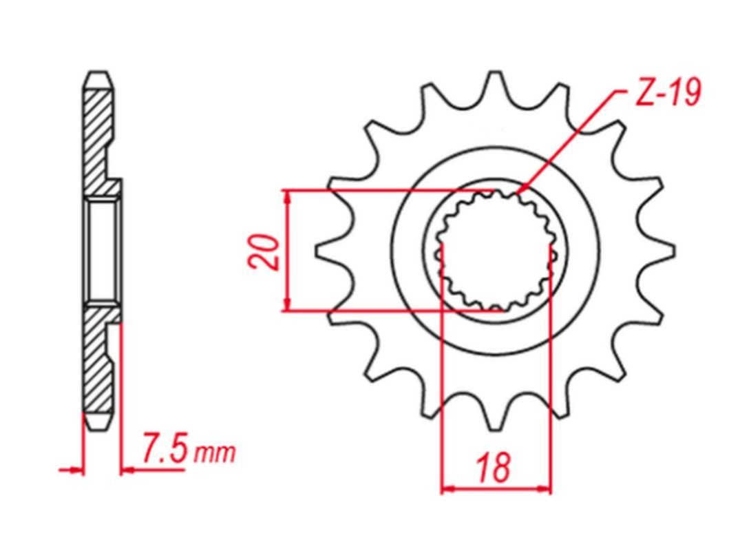 FRONT SPROCKET 340 14 CR 125 87-03 (JTF326.14), HONDA