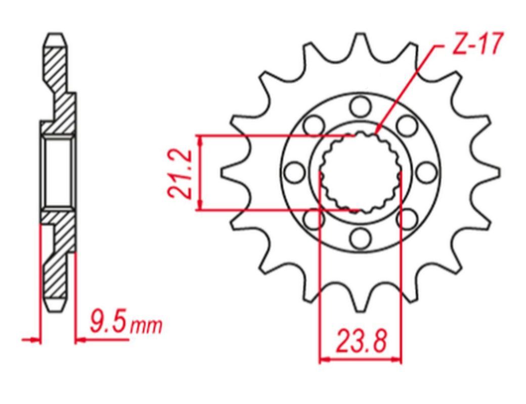 FRONT SPROCKET 342 16 CRF 250R 22-25, CRF 450 02-25, CR 250 88-08 (JTF284.16), HONDA