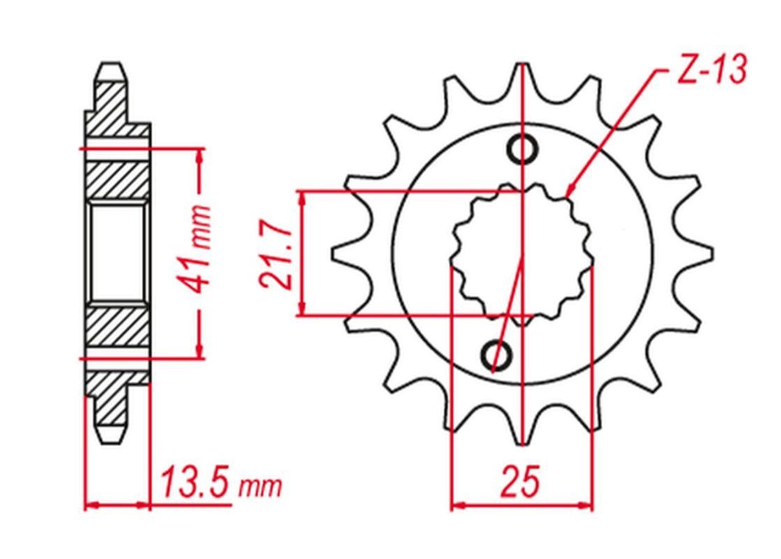 FRONT SPROCKET 346 16 XRV650 88-90, VT600C 90-07 (JTF296.16), HONDA