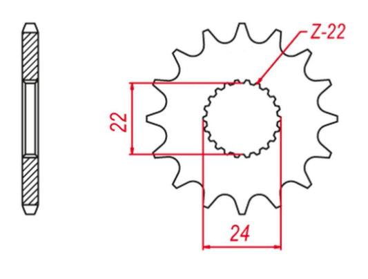 FRONT SPROCKET 406 16 (CHAIN 520) (JTF394.16), AFI/MX 125 88-07, APRILIA