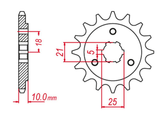 FRONT SPROCKET 412 15 DR 750 88-89, DR 800 88-00 (JTF438.15), SUZUKI