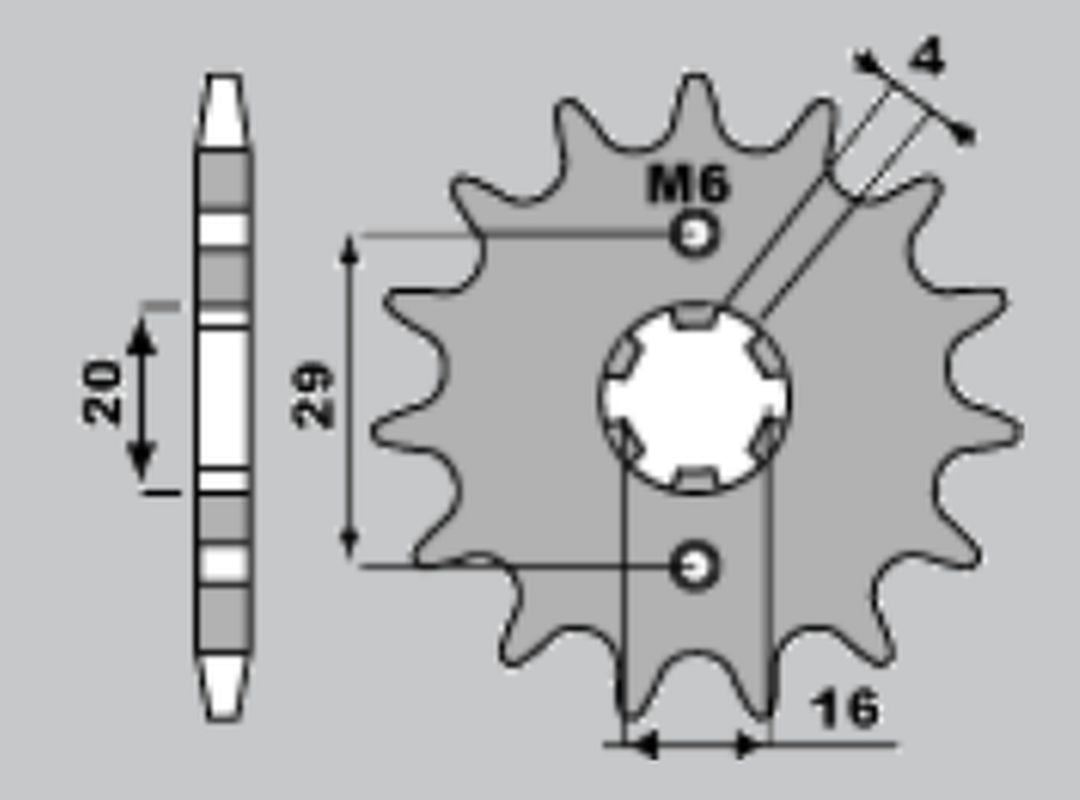 FRONT SPROCKET 425 16 (JTF425.16), RG125 92-96, TS125 R/X 90-96, SUZUKI