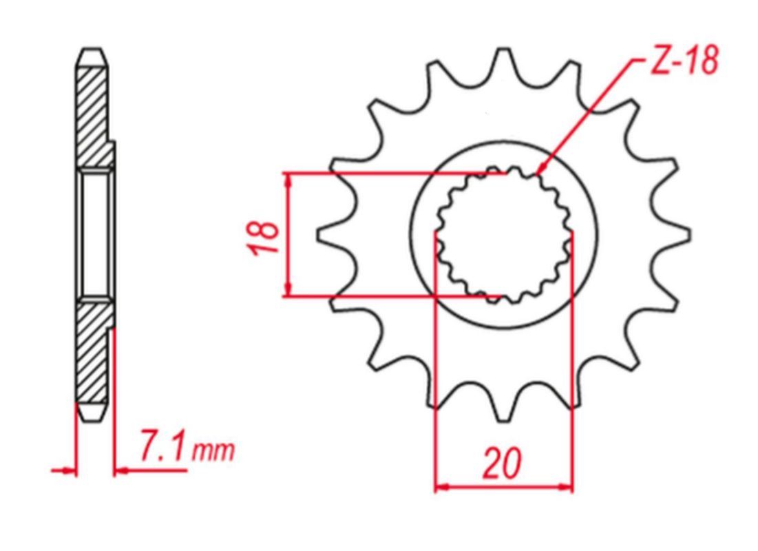 FRONT SPROCKET 432 14 (+1) (JTF427.14), RMZ 250 10-12 (+1), RM 125 92-11, SUZUKI