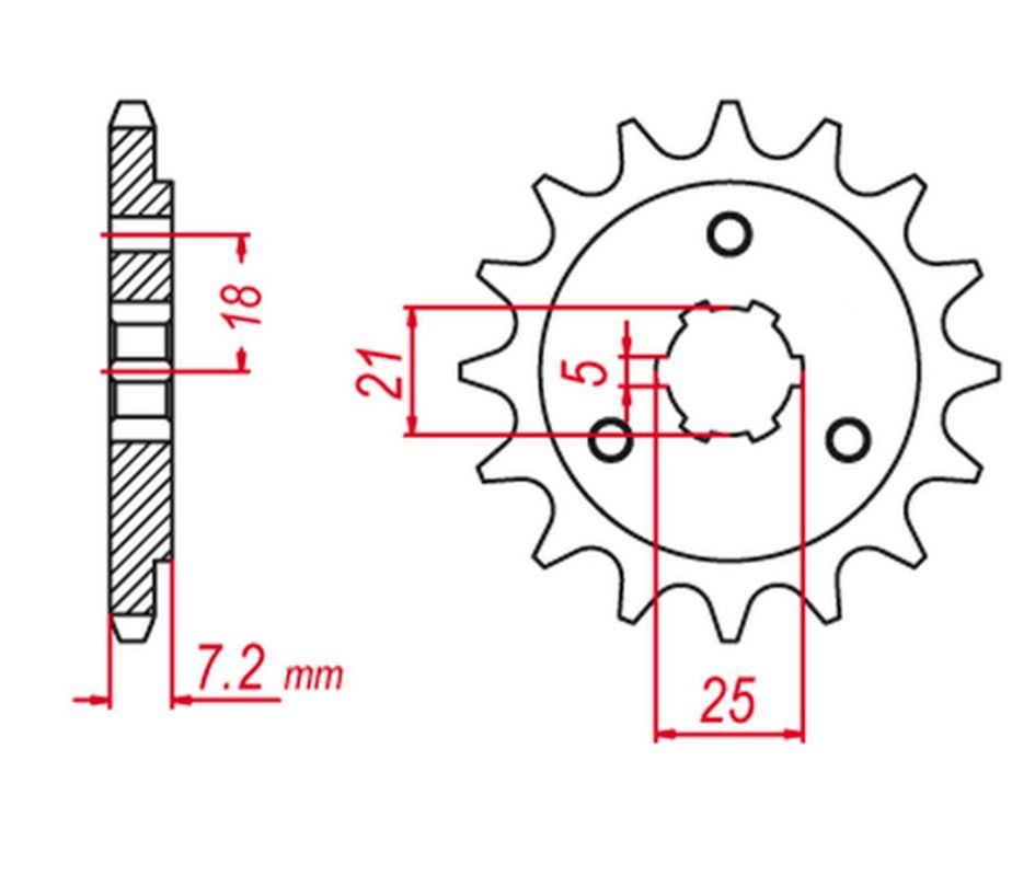 FRONT SPROCKET 437 15 (+2) DR600/650 85-95 (JTF437.15), SUZUKI