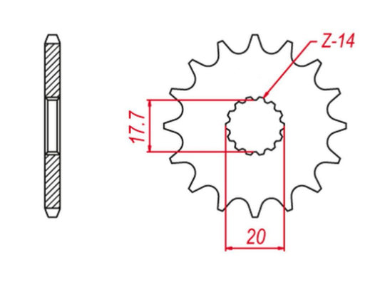 FRONT SPROCKET 440 12 (-1) EC 125 03-15, YZ 125 87-04 (JTF564.12), GASGAS/YAMAHA