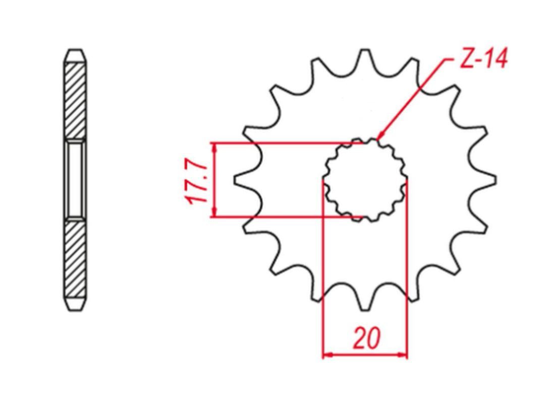 FRONT SPROCKET 440 13 EC 125 03-15, YZ 125 87-04 (JTF564.13), GASGAS/YAMAHA