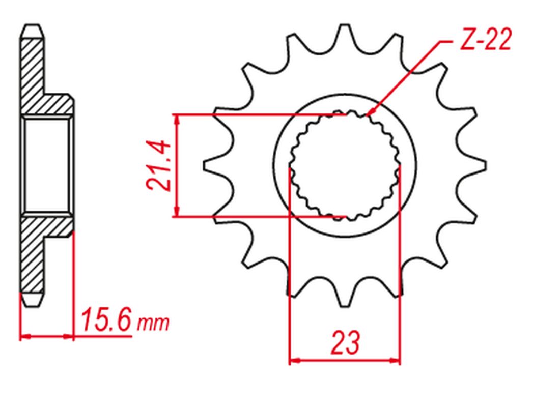 FRONT SPROCKET 441 15 (CHAIN 520) (JTF577.15RB), XTZ 660 91-98, XT 600 89-98, YAMAHA