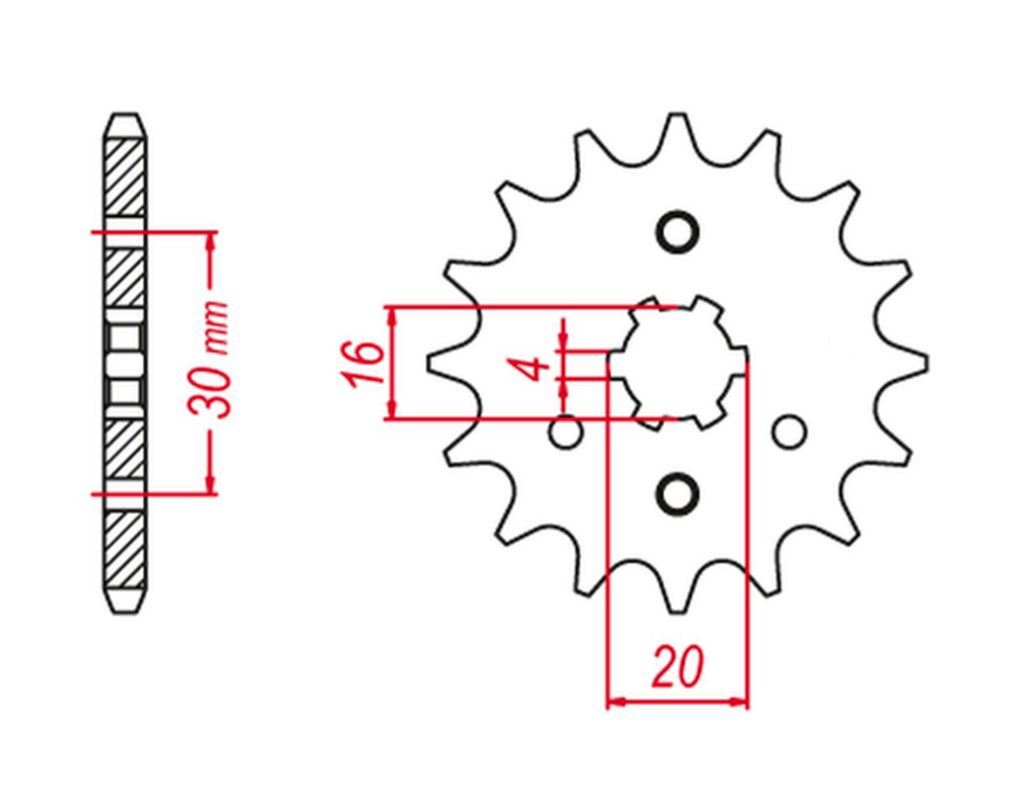 FRONT SPROCKET 517 15 BN 125 98-06, KDX 125 90-99 (JTF417.15), KAWASAKI