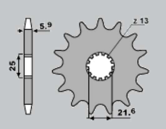 FRONT SPROCKET 565 12 YZF 400/426/450, KXF 450 06- (JTF565.12), YAMAHA/KAWASAKI