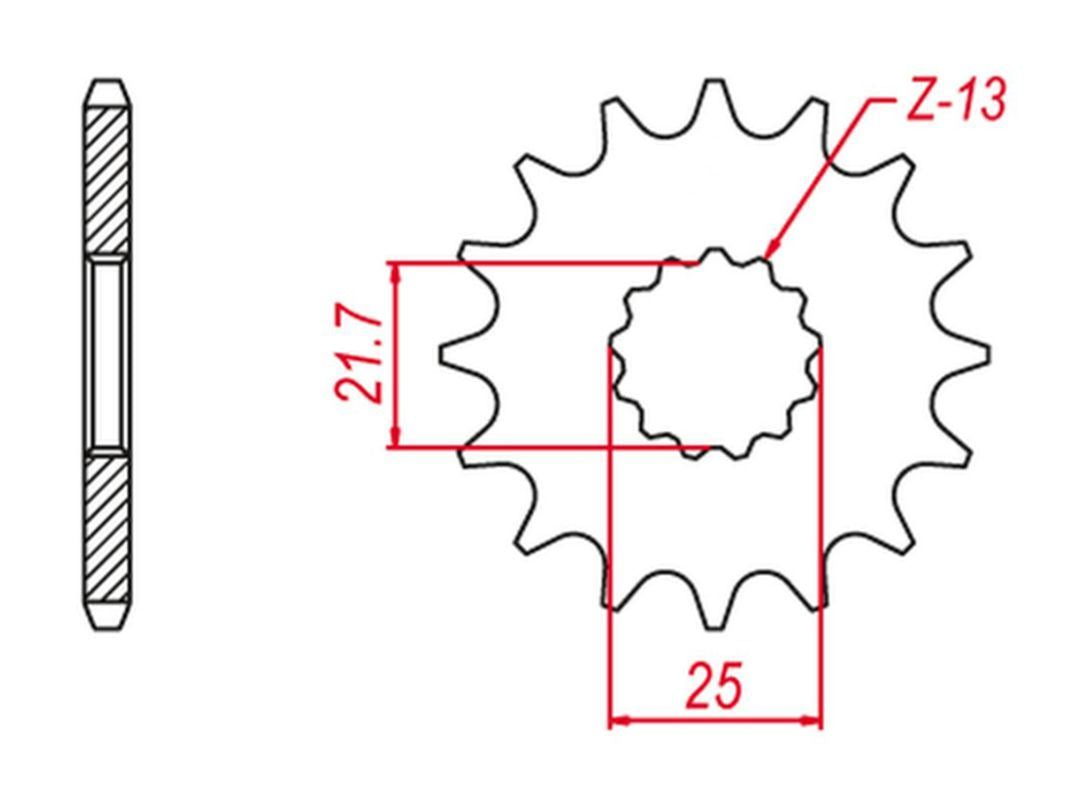 FRONT SPROCKET 565 16 GS 500E 88-93 (JTF565.16), SUZUKI