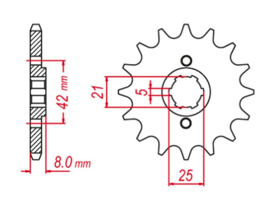 FRONT SPROCKET 575 13 (-2) XT 600 83-89, TT600 83-97 (-1) (JTF575.13), YAMAHA