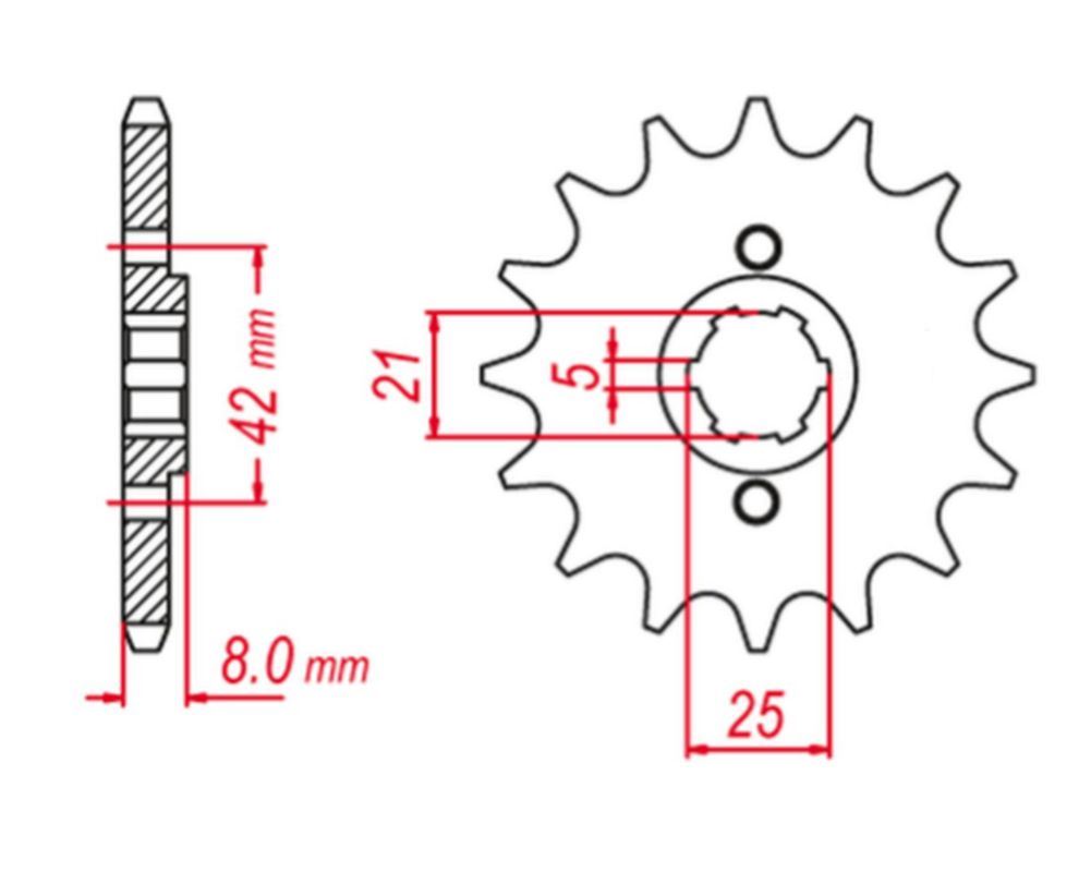 FRONT SPROCKET 575 15 (+1) XT 600 83-89, TT600 83-97 (JTF575.15), YAMAHA