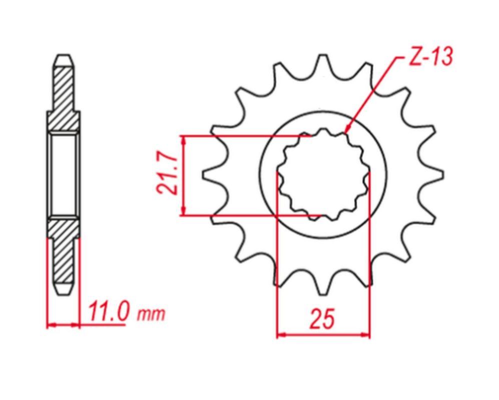 FRONT SPROCKET 580 17 FZR 1000 87-95 (JTF580.17), YAMAHA