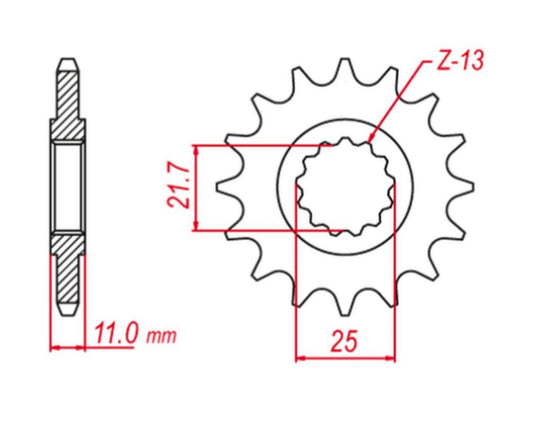 FRONT SPROCKET 580 17 FZR 1000 87-95 (JTF580.17), YAMAHA