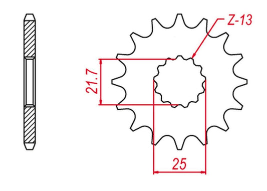 FRONT SPROCKET 582 16 ZX-R 96-03, ZR-7S 99-04, TDM850 91-95 (JTF520.16), KAWASAKI/YAMAHA