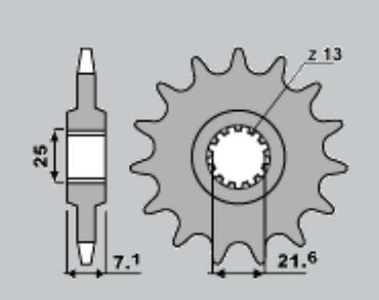 FRONT SPROCKET 585 16 (CHAIN 520) (58516JT), XTZ 750 90-98, ZX-6R/RR 07-17, KAWASAKI/YAMAHA