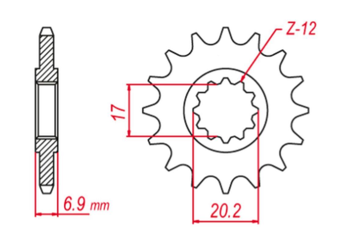 FRONT SPROCKET 600M14 APRILIA/BETA/MBK/PEUGEOT/RIEJU/YAMAHA (ENGINE AM6) (JTF1120.14)