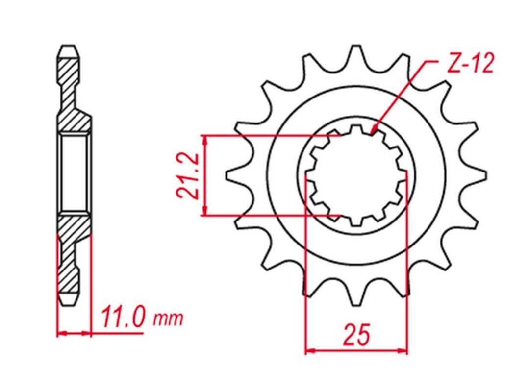 FRONT SPROCKET 727 16 SMR 630 03-04, SM 630 10, SM 610 99-08, SM 570 01-04 (JTF824.16), HUSQVARNA