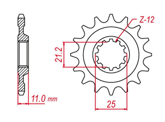 FRONT SPROCKET 727 17 TE 610 91-01, TE 570 01-04, TE 510 90-91 (JTF824.17), HUSQVARNA