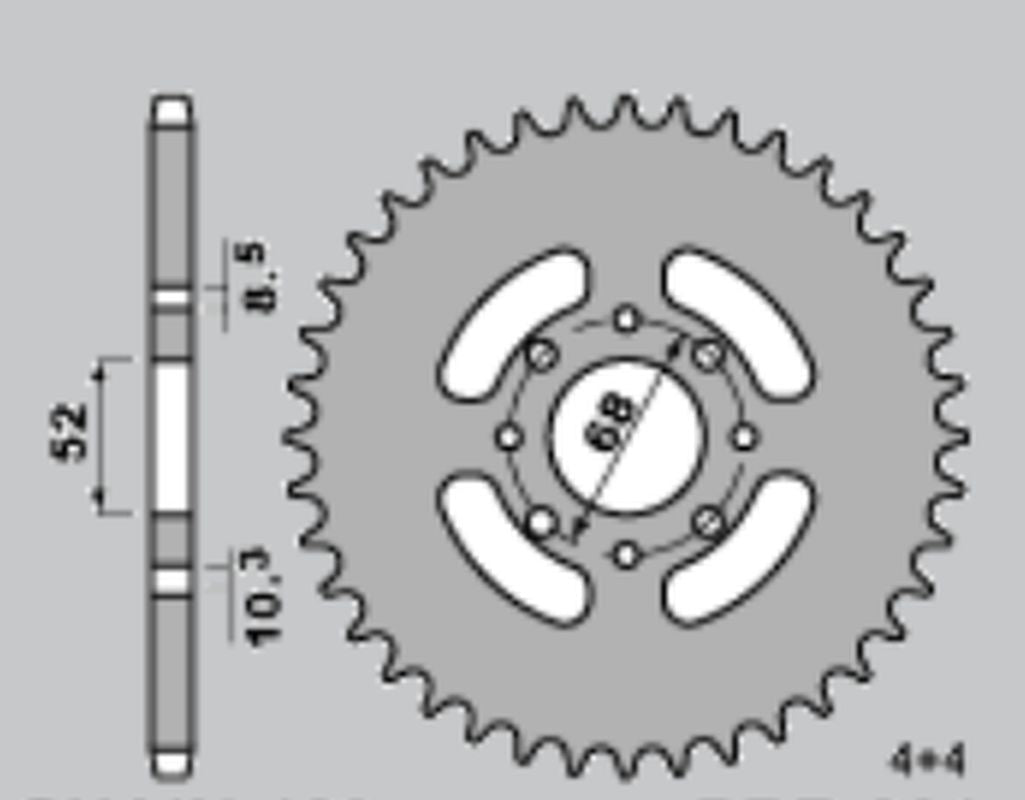 FRONT SPROCKET 801 12 125 MX 00-04, 125 EN 00-05, 80 93-00 (-1), TM