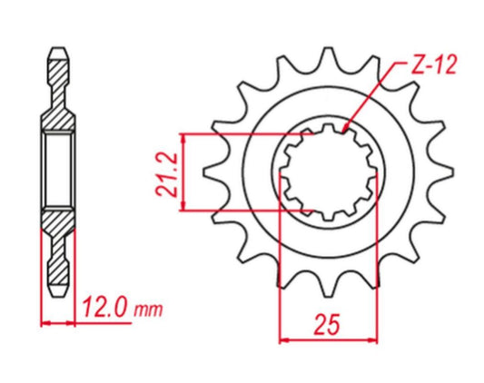 FRONT SPROCKET 823 13 (CHAIN 520) (JTF823.13), FE 600 96-01, FE 501 96-01, FC/FE 400 96-03, FC/FE 350 96-01, 125/240/250/350/400/430/500 83-89, HUSABERG/HUSQVARNA
